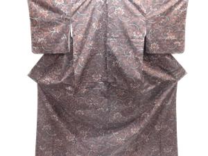 未使用品　花唐草模様織り出し着物アンサンブル